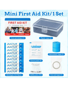 Kit de Primeros Auxilios Mini Threlaco 12 Piezas Viaje Compacto 2