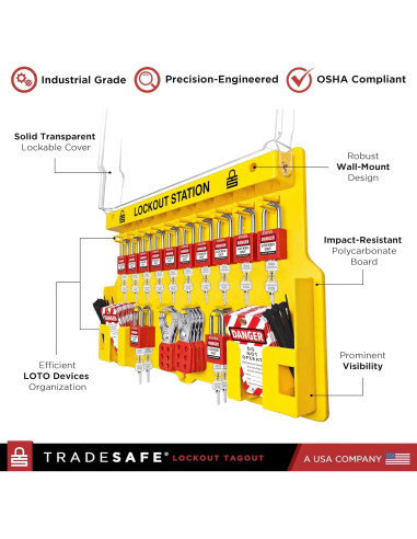 Estación de Bloqueo y Etiquetado TRADESAFE XL - Kit de 14 Candados