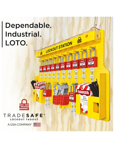 Estación de Bloqueo y Etiquetado TRADESAFE XL - Kit de 14 Candados