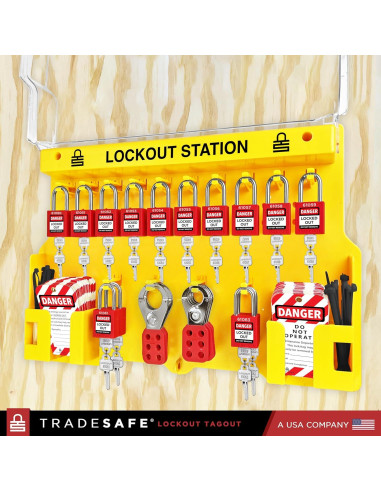 Estación de Bloqueo y Etiquetado TRADESAFE XL - Kit de 14 Candados