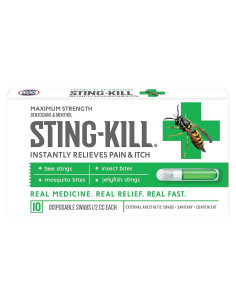 Hisopos Anestésicos Sting-Kill para Picaduras - Paquete de 10