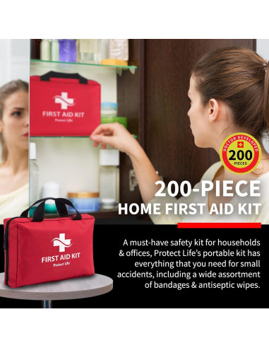 Kit de Primeros Auxilios 200 Piezas Protect Life para Camping
