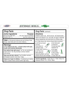 Hisopos Anestésicos Sting-Kill para Picaduras - Paquete de 10 2