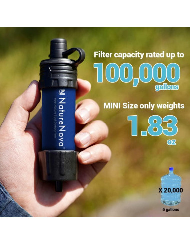 Filtro de Agua Mini NatureNova Portátil 4 Unidades 51.7g