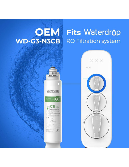 Filtro de Agua Waterdrop WD-G3-CB, Compatible con WD-G3-W