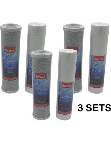 Filtros de Agua Duales Beech Lane - 3 Juegos 0.5 y 5 Micrones