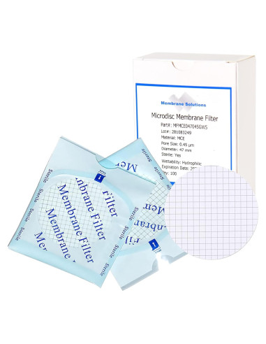 Filtro de Membrana MCE Estéril 47mm 0.45m 100 Unidades