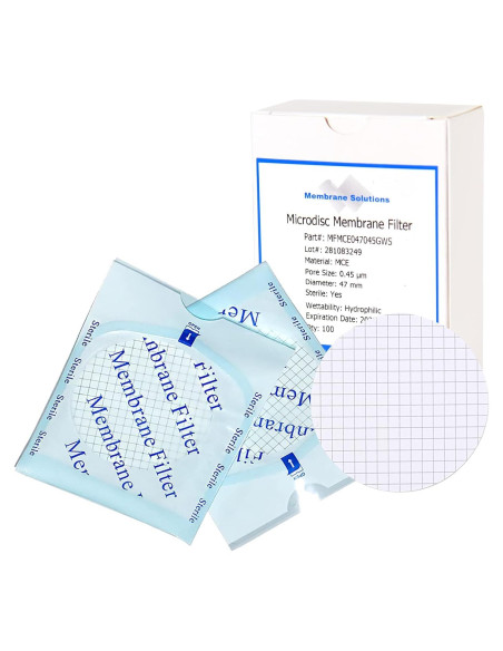 Filtro de Membrana MCE Estéril 47mm 0.45m 100 Unidades