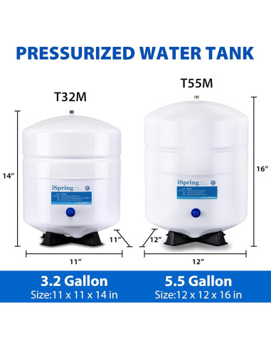 Tanque de Almacenamiento Presurizado iSpring T32M 12.09L