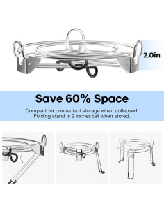 Soporte Plegable de Acero Inoxidable Purewell 23.6x19.1cm 2