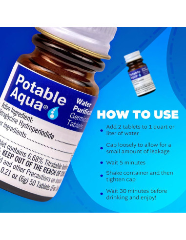 Tabletas de Purificación de Agua Potable Aqua - 100 Tabletass