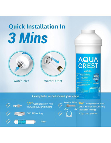 Filtro de Agua en Línea AQUA CREST 5 Años 18,927 Litros