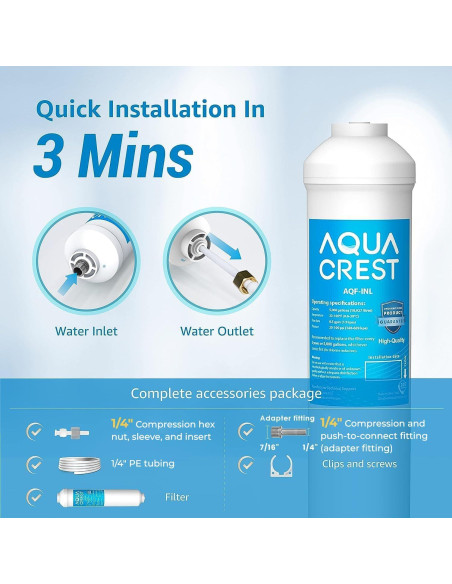 Filtro de Agua en Línea AQUA CREST 5 Años 18,927 Litros