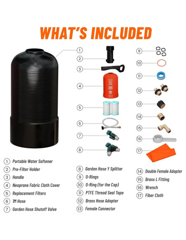 Ablandador de Agua Portátil NPGLOBAL WS-8000 - 16,000 Granos