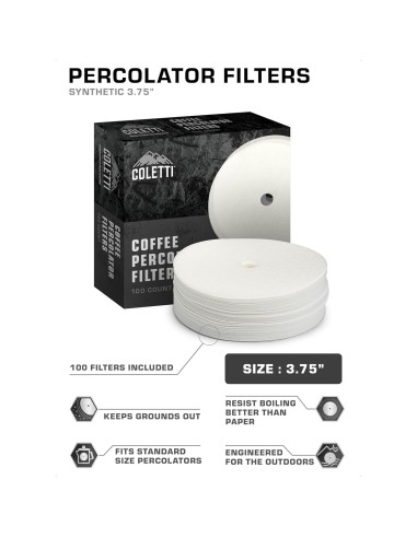 Filtros de café COLETTI Bozeman - Disco Sintético 9.53 cm - 100 Unidades