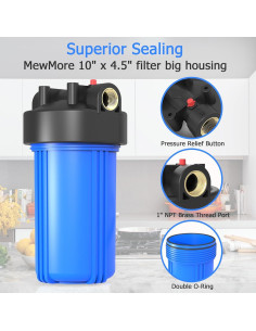 Filtro de Agua MewMore WHB10 para Toda la Casa 10"x4.5" 2