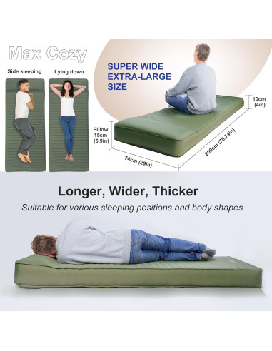 Colchoneta Autoinflable Origem 10CM con Bomba - Verde