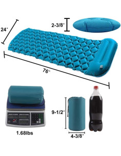 Estera Inflable Star Smart para Camping 193x61x6 cm Azul Pavo Real 2