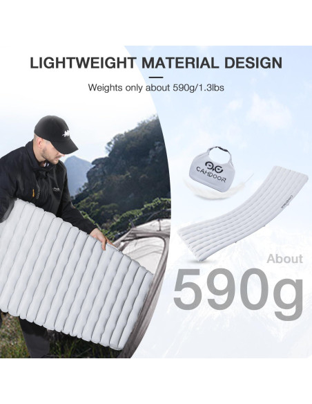 Colchoneta Inflable Aislada CAMDOOR 190x65cm 10cm Grosor