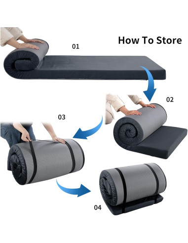 Colchón de Camping HOMBYS Espuma Viscoelástica 7.62 cm Gris