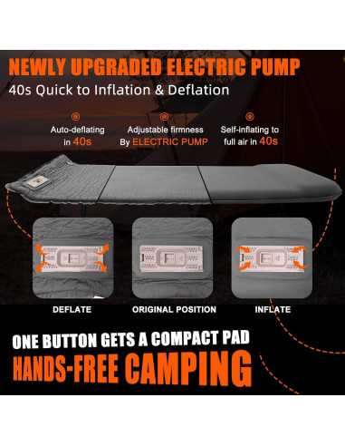 Colchoneta Autoinflable TPYOCQU 193x67 cm con Bomba Eléctrica
