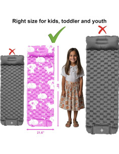 Colchón Inflable KidzAdventure 1.65m con Bomba y Almohada Rosa 2