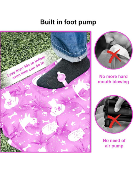 Colchón Inflable KidzAdventure 1.65m con Bomba y Almohada Rosa