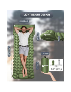 Colchoneta Inflable Individual Realtopdo CAMPD Verde Pasto 200x66 cm 2