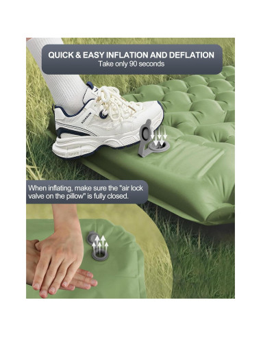 Colchoneta Inflable Individual Realtopdo CAMPD Verde Pasto 200x66 cm