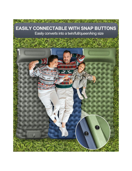 Colchoneta Inflable Individual Realtopdo CAMPD Verde Pasto 200x66 cm