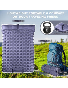Colchoneta de Camping Doble Chasyatzi 200x102 cm Plegable 2