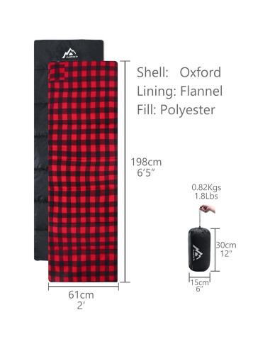 Saco de Dormir Calefaccionado Mantuole 198x61cm 5 Zonas USB