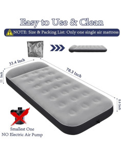 Colchón de Aire SAYGOGO para Camping 198.8x85.1 cm Plegable 2