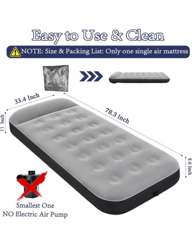 Colchón de Aire SAYGOGO para Camping 198.8x85.1 cm Plegable