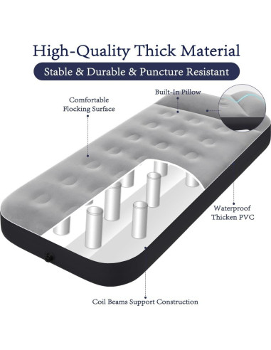 Colchón de Aire SAYGOGO para Camping 198.8x85.1 cm Plegable