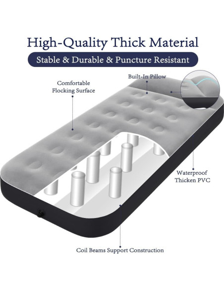 Colchón de Aire SAYGOGO para Camping 198.8x85.1 cm Plegable