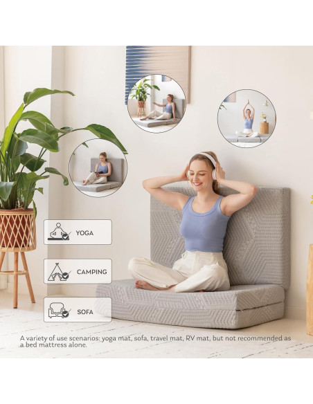 Colchón Plegable MLILY de Espuma Viscoelástica 4" Individual