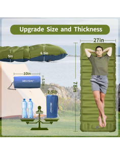 Colchoneta Aislante MEETSUN Individual 12.7 cm con Bomba 2