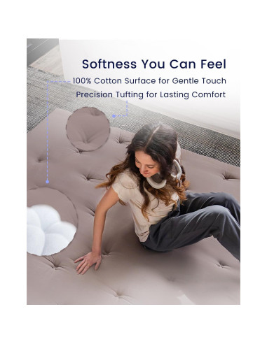 Colchón Futón Japonés ZonLi Queen 203x152cm 100% Algodón