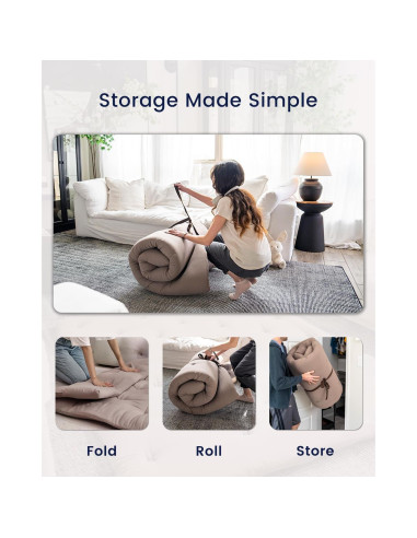 Colchón Futón Japonés ZonLi Queen 203x152cm 100% Algodón