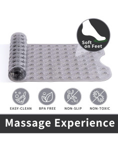 Alfombrilla de Baño Antideslizante ROSMARUS 40x99 cm Gris 2