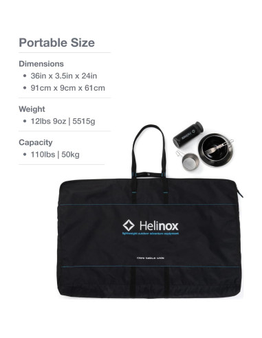 Mesa de Comedor Portátil Helinox Ancha 60x90cm Plegable