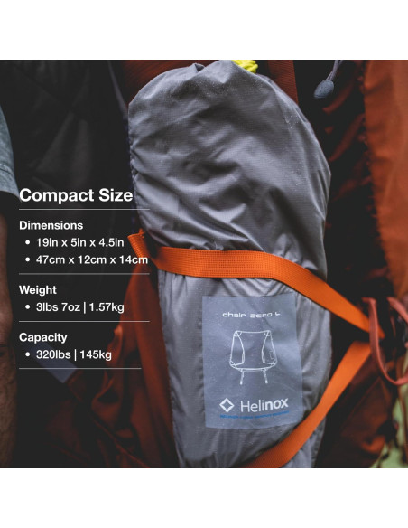Silla Helinox Cero Ultraligera y Mesa Uno Plegable