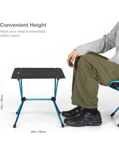Silla Helinox Cero Ultraligera y Mesa Uno Plegable