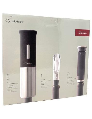 Juego de Vino Eléctrico Rabbit 5 Piezas - Sacacorchos y Accesorios