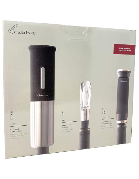 Juego de Vino Eléctrico Rabbit 5 Piezas - Sacacorchos y Accesorios