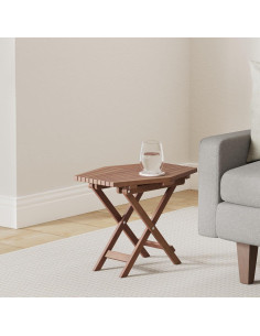 Mesa Plegable CleverMade Tamarack - Madera Acacia Canela 2