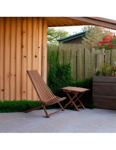 Mesa Plegable CleverMade Tamarack - Madera Acacia Canela