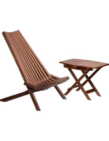 Mesa Plegable CleverMade Tamarack - Madera Acacia Canela