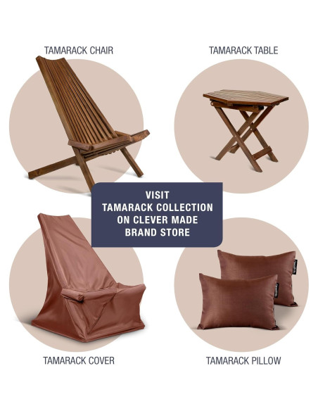 Mesa Plegable CleverMade Tamarack - Madera Acacia Canela